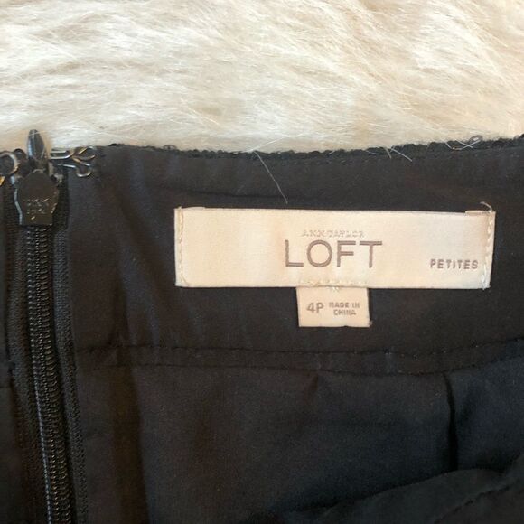 LOFT ANN TAYLOR Black Wool Sequin Mini Skirt - Picture 4 of 7